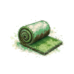 Lawn rejuvenation and turfing icon